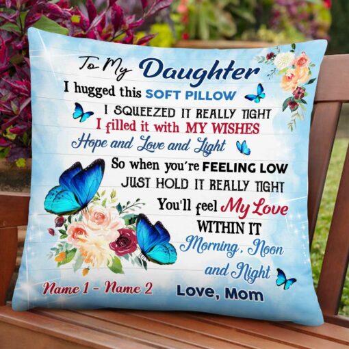 Personalized Butterfly Daughter Hug This Pillow