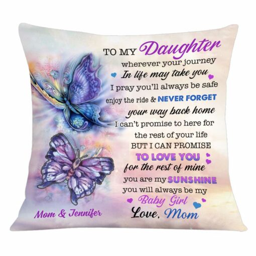 Personalized Butterfly Daughter Pillow