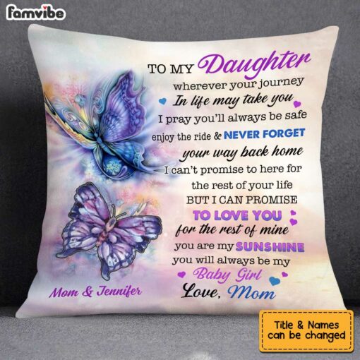 Personalized Butterfly Daughter Pillow