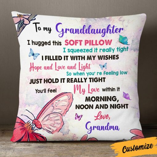 Personalized Butterfly Granddaughter Hug This Pillow