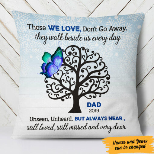 Personalized Butterfly Memorial Mom Dad Pillow