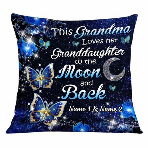 Personalized Butterfly Mom Grandma Granddaughter Grandson Pillow