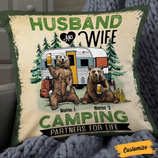 Personalized Camping Couple For Life Pillow