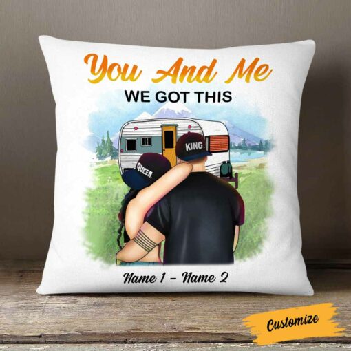 Personalized Camping Couple Pillow