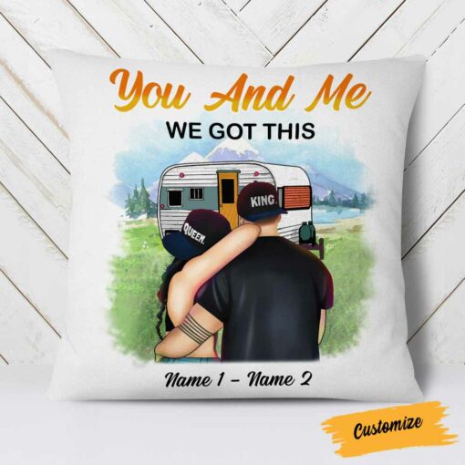 Personalized Camping Couple Pillow