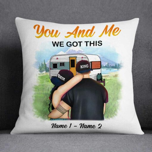 Personalized Camping Couple Pillow