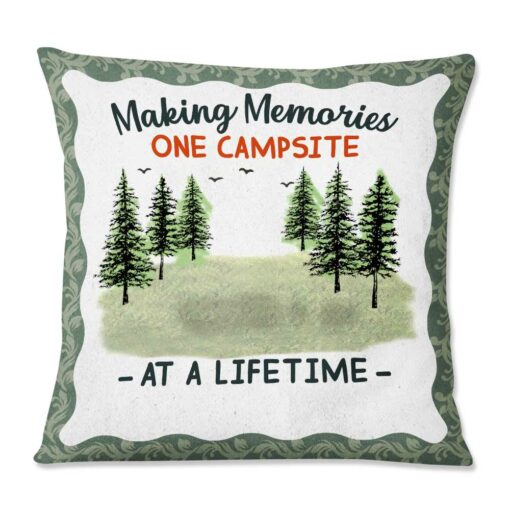 Personalized Camping Family Pillow