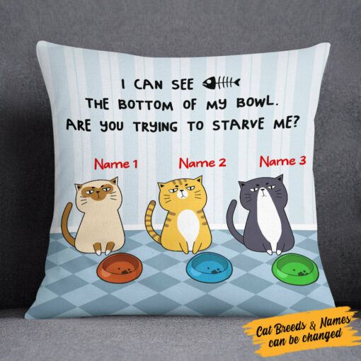 Personalized Cat Bottom Of My Bowl Pillow