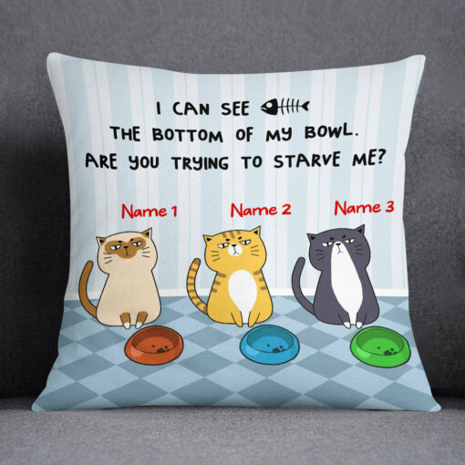 Personalized Cat Bottom Of My Bowl Pillow