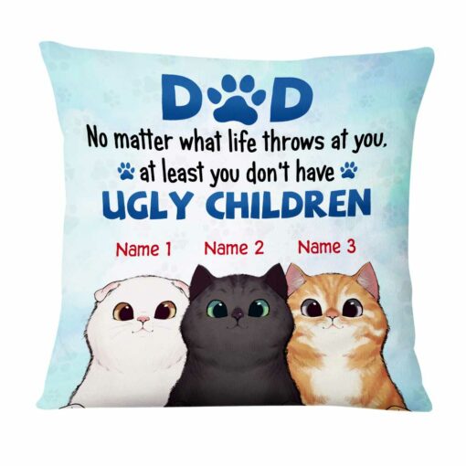 Personalized Cat Dad Beautiful Children Pillow