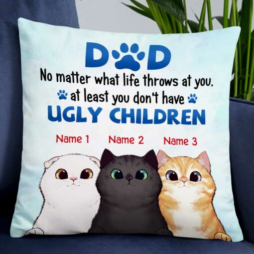 Personalized Cat Dad Beautiful Children Pillow