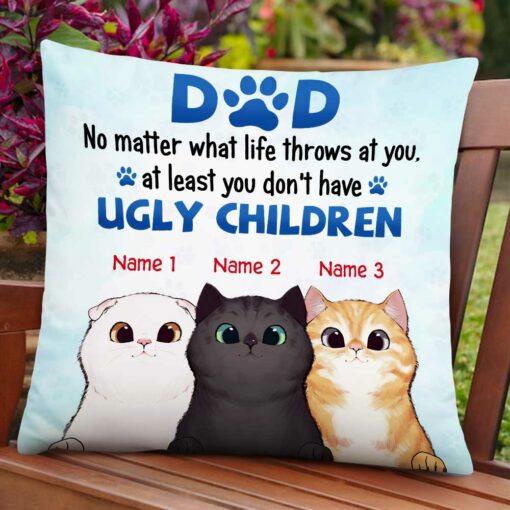 Personalized Cat Dad Beautiful Children Pillow