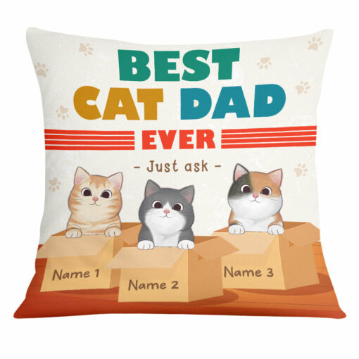 Personalized Cat Dad Just Ask Pillow