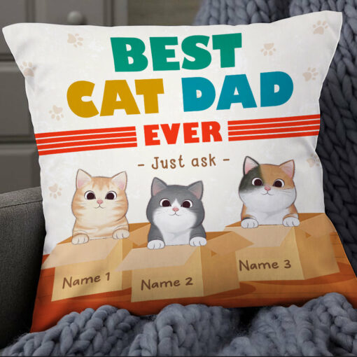 Personalized Cat Dad Just Ask Pillow