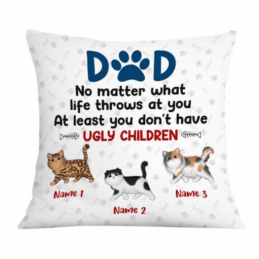 Personalized Cat Dad Pillow