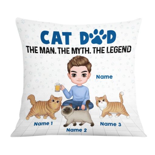 Personalized Cat Dad The Man Pillow