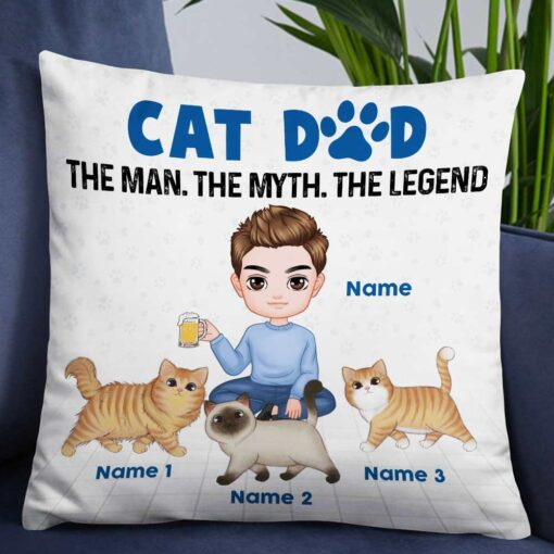 Personalized Cat Dad The Man Pillow