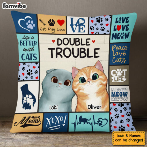 Personalized Cat Double Trouble Pillow 23147_2994