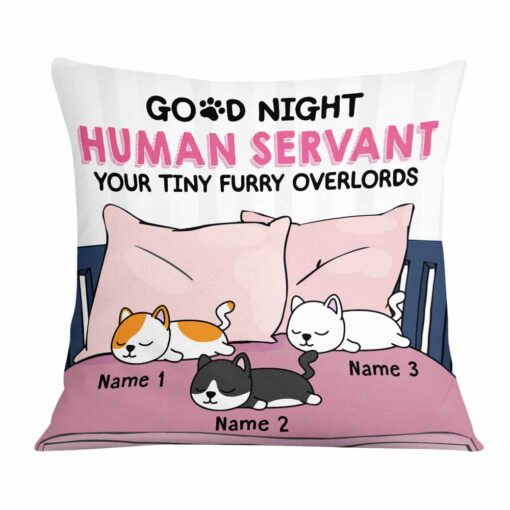 Personalized Cat Good Night Human Pillow