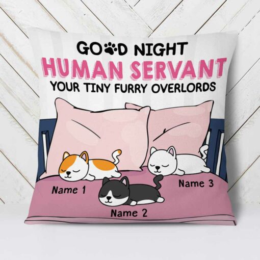 Personalized Cat Good Night Human Pillow