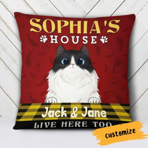 Personalized Cat House Pillow