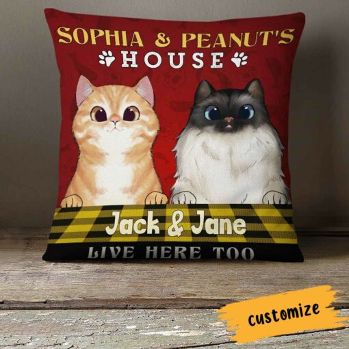 Personalized Cat House Pillow