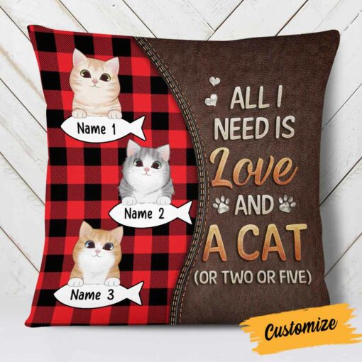 Personalized Cat Is All I Need Pillow