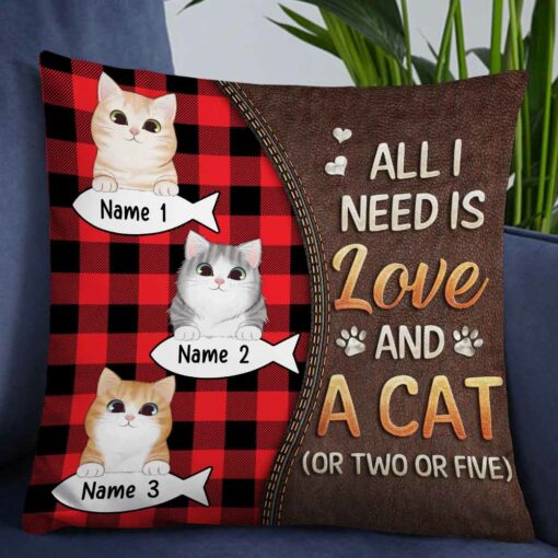 Personalized Cat Is All I Need Pillow