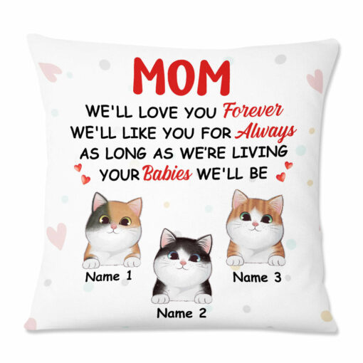 Personalized Cat Mom I Love You Pillow