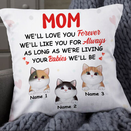 Personalized Cat Mom I Love You Pillow