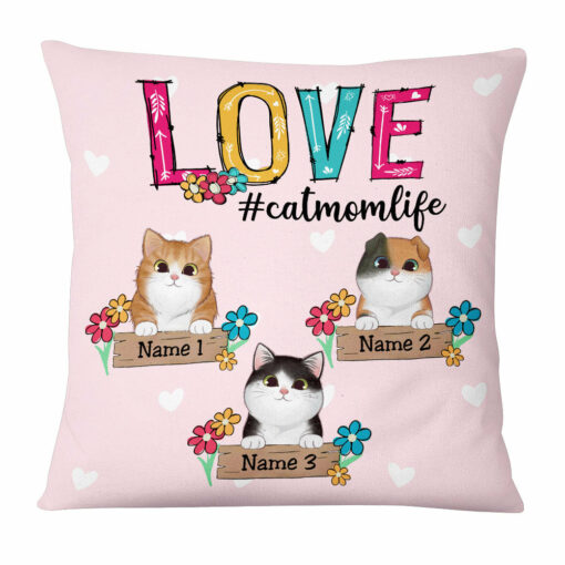 Personalized Cat Mom Love Pillow