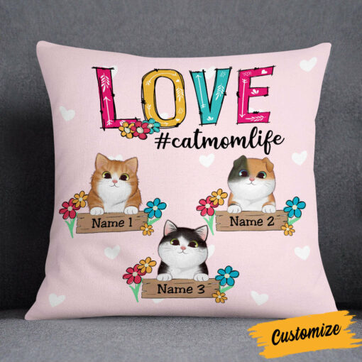 Personalized Cat Mom Love Pillow