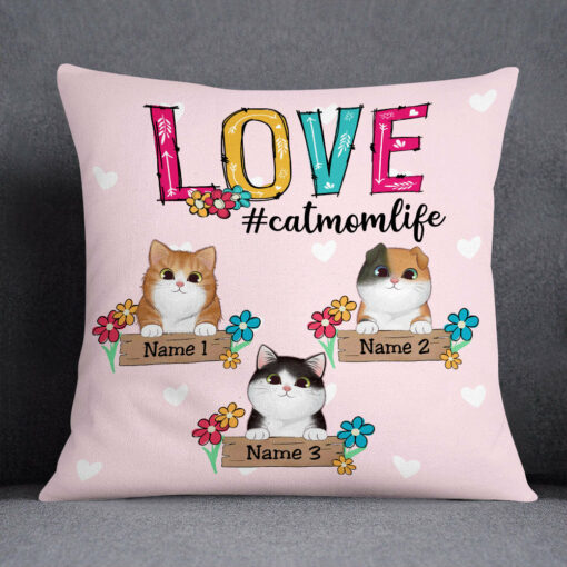 Personalized Cat Mom Love Pillow