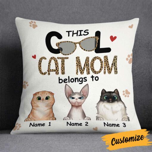 Personalized Cat Mom Pillow