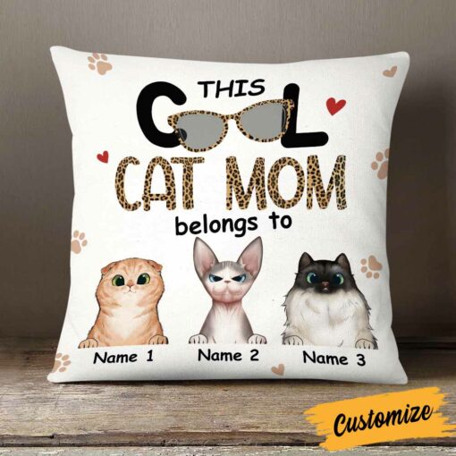 Personalized Cat Mom Pillow