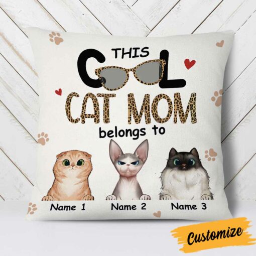 Personalized Cat Mom Pillow