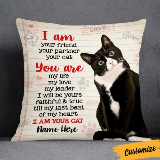 Personalized Cat Photo Pillow