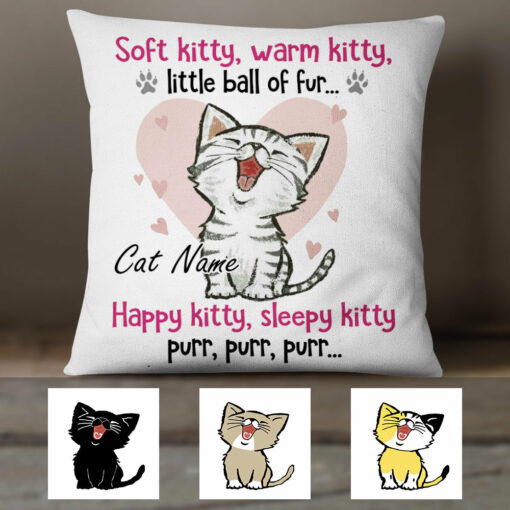 Personalized Cat Soft Kitty Pillow