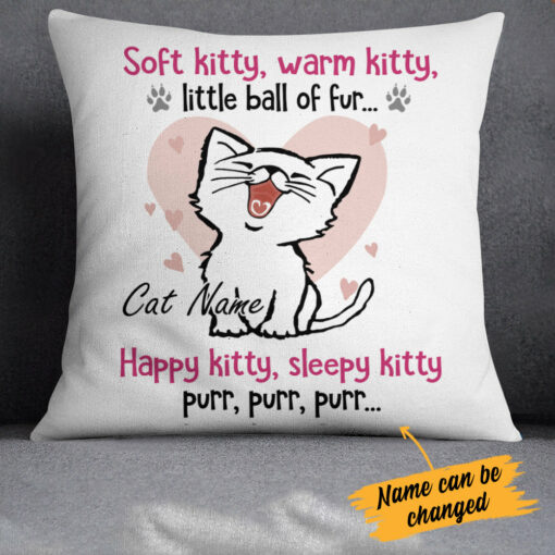 Personalized Cat Soft Kitty Pillow