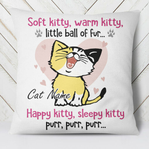 Personalized Cat Soft Kitty Pillow