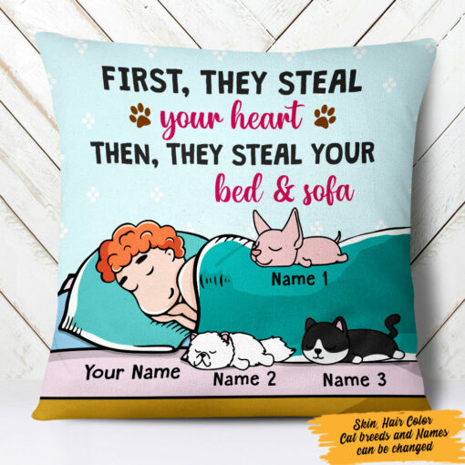 Personalized Cat Steal Your Bed Pillow