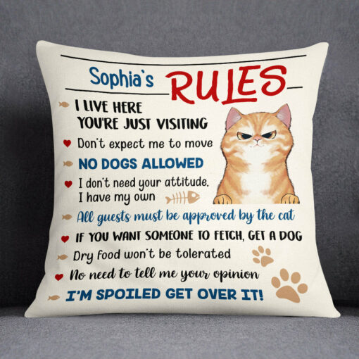 Personalized Cat’s Rules Pillow