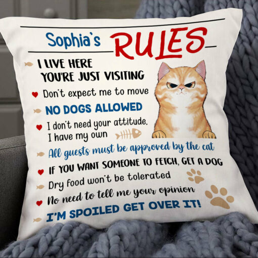 Personalized Cat’s Rules Pillow