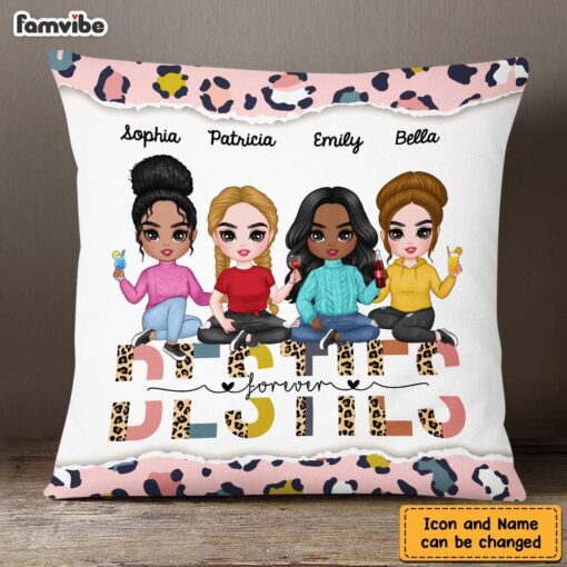 Personalized Cheetah Sisters Forever Friendship Pillow