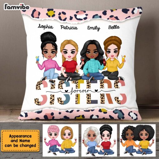 Personalized Cheetah Sisters Forever Friendship Pillow