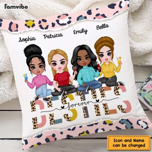 Personalized Cheetah Sisters Forever Friendship Pillow