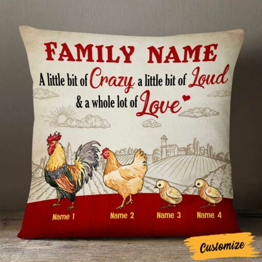 Personalized Chicken Family This Is Us Pillow JR106