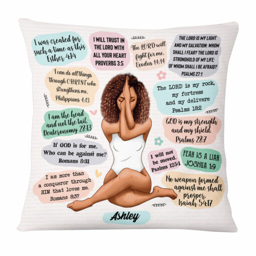 Personalized Christian Affirmations Inspirational Bible Verse Pillow