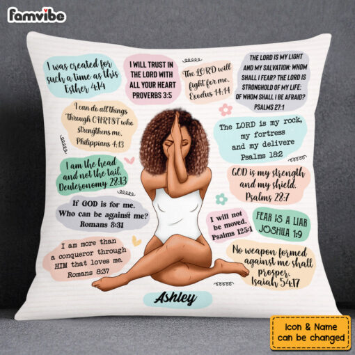 Personalized Christian Affirmations Inspirational Bible Verse Pillow