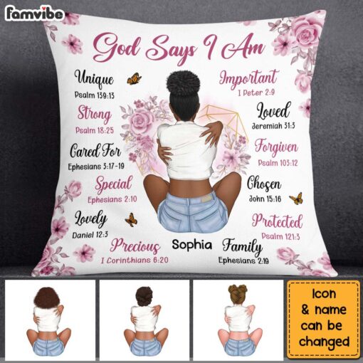 Personalized Christian Gift For Daughter God Says I Am Pillow